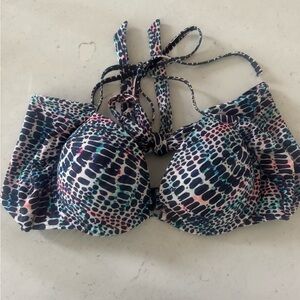 Sundazed women’s underwire bikini swimsuit top multi-color animal print size 36C